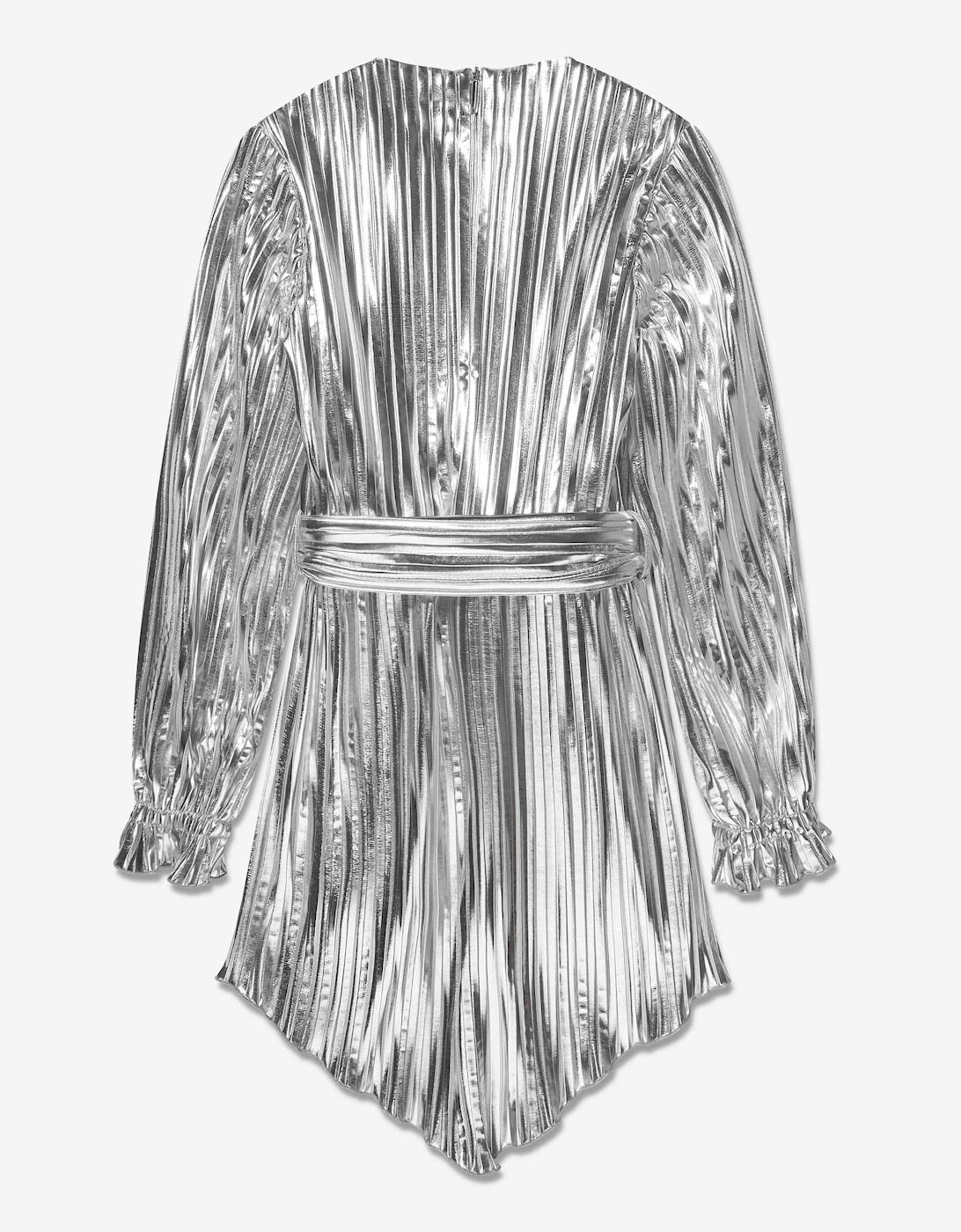 Girls Pleated Dress in Silver