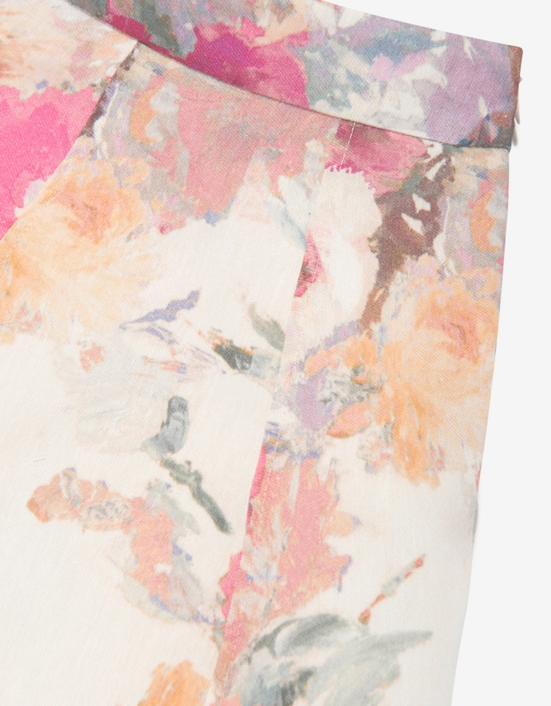 Girls Flower Print Skirt in Multicolour