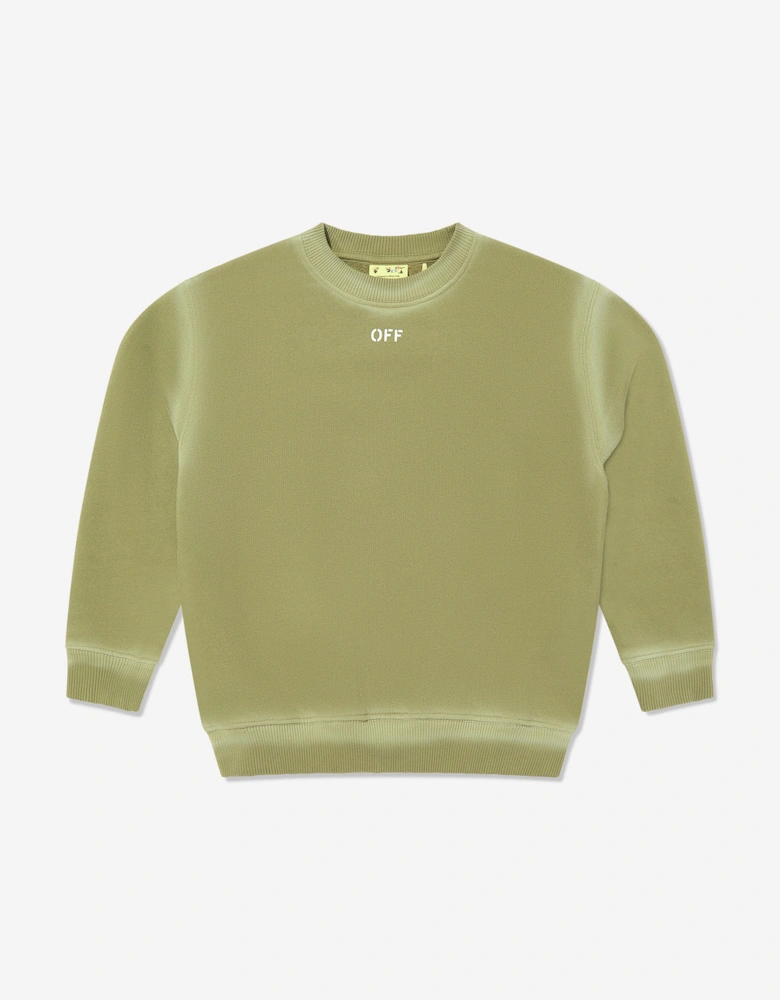 Boys Off Stamp Sweatshirt in Green