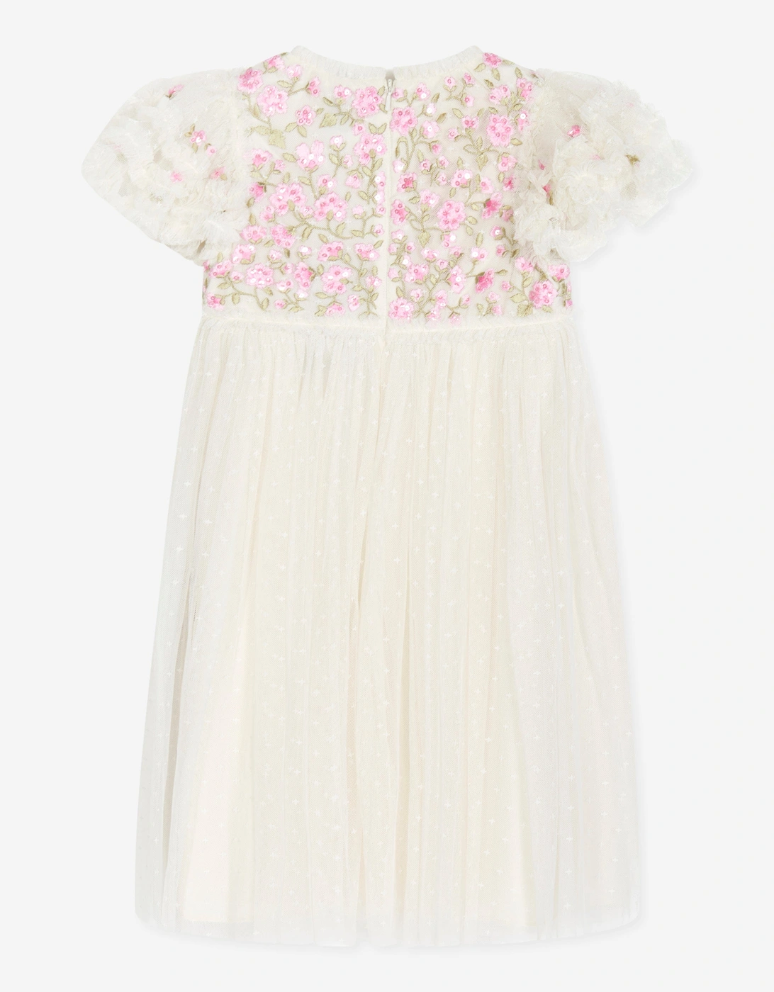 Girls Tulle Posy Bodice Dress in Pink