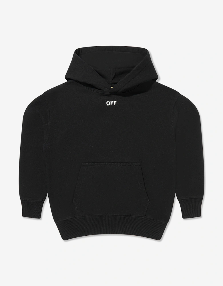 Kids Off Stamp Plain Hoodie in Black