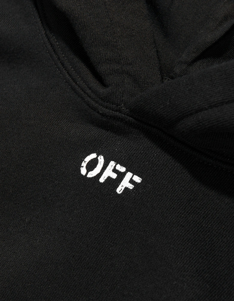 Kids Off Stamp Plain Hoodie in Black