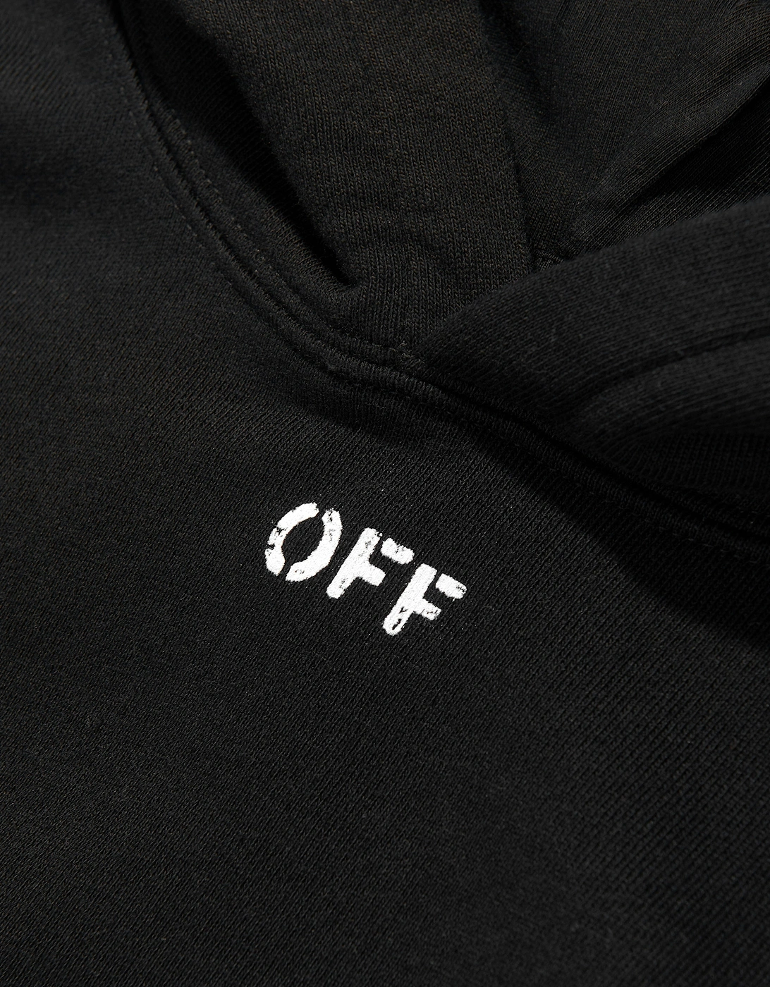 Kids Off Stamp Plain Hoodie in Black
