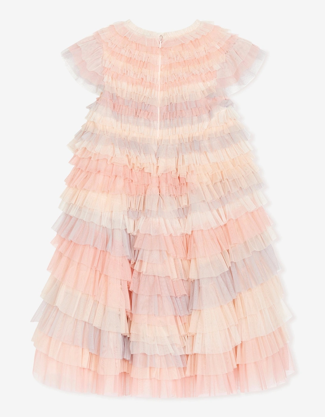 Girls Tulle Petra Ruffle Dress in Pink