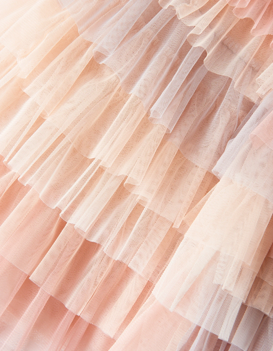 Girls Tulle Petra Ruffle Dress in Pink