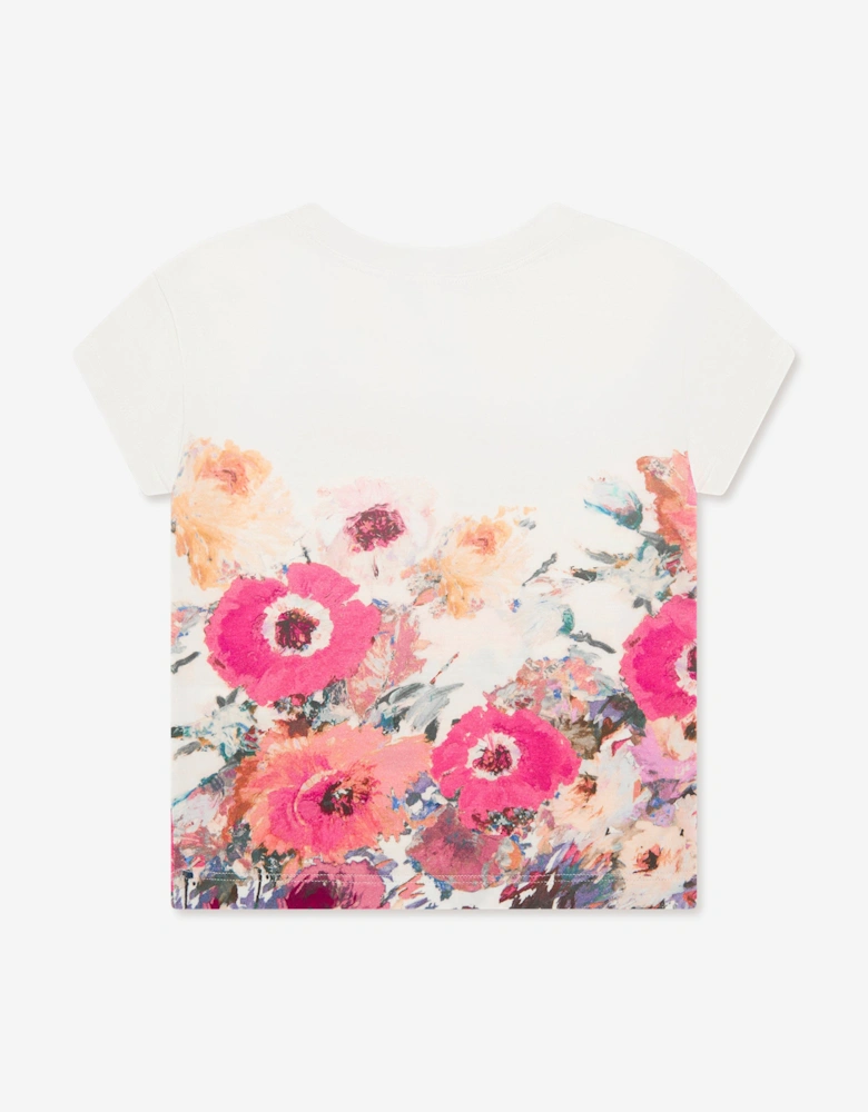 Girls Flower Print T-Shirt in Multicolour