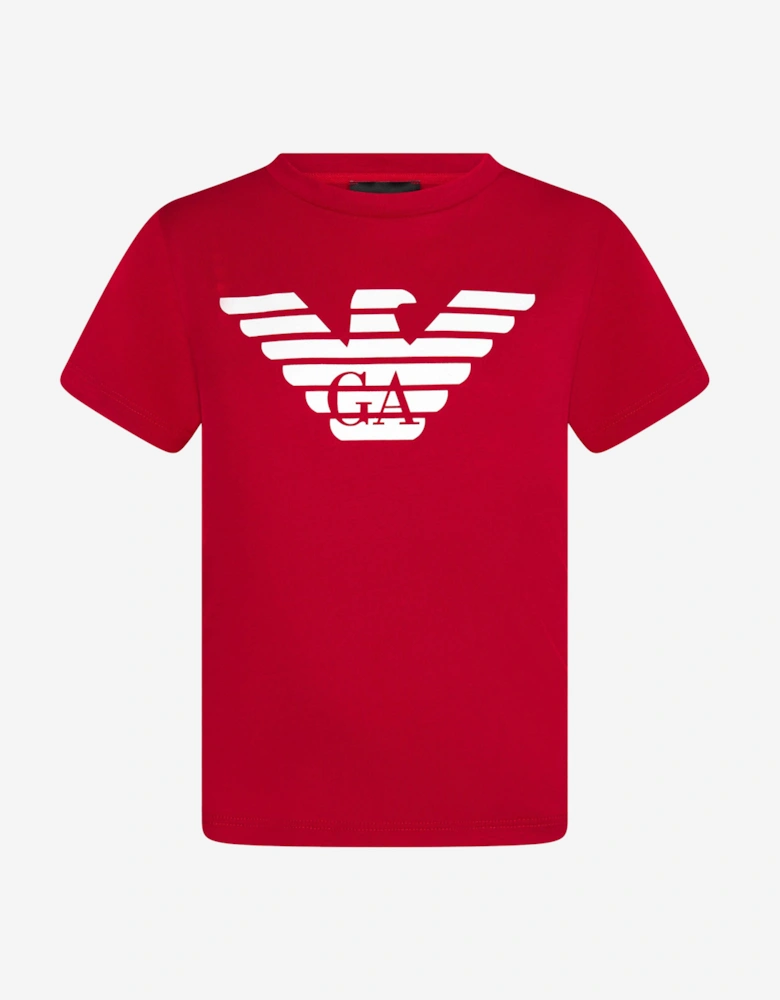 Boys Logo T-Shirt in Red