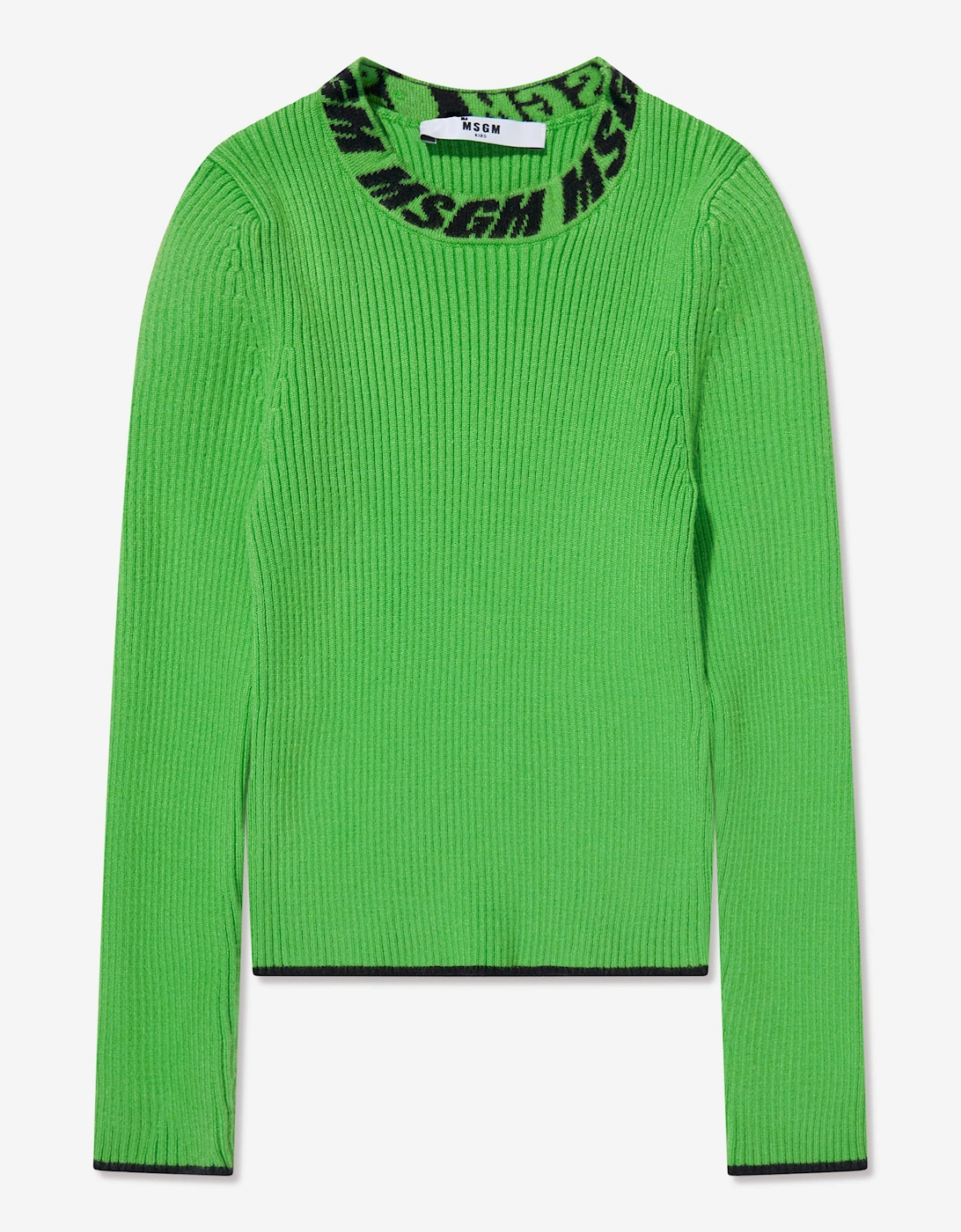 Girls Rib Knitted Turtleneck Jumper in Green, 5 of 4