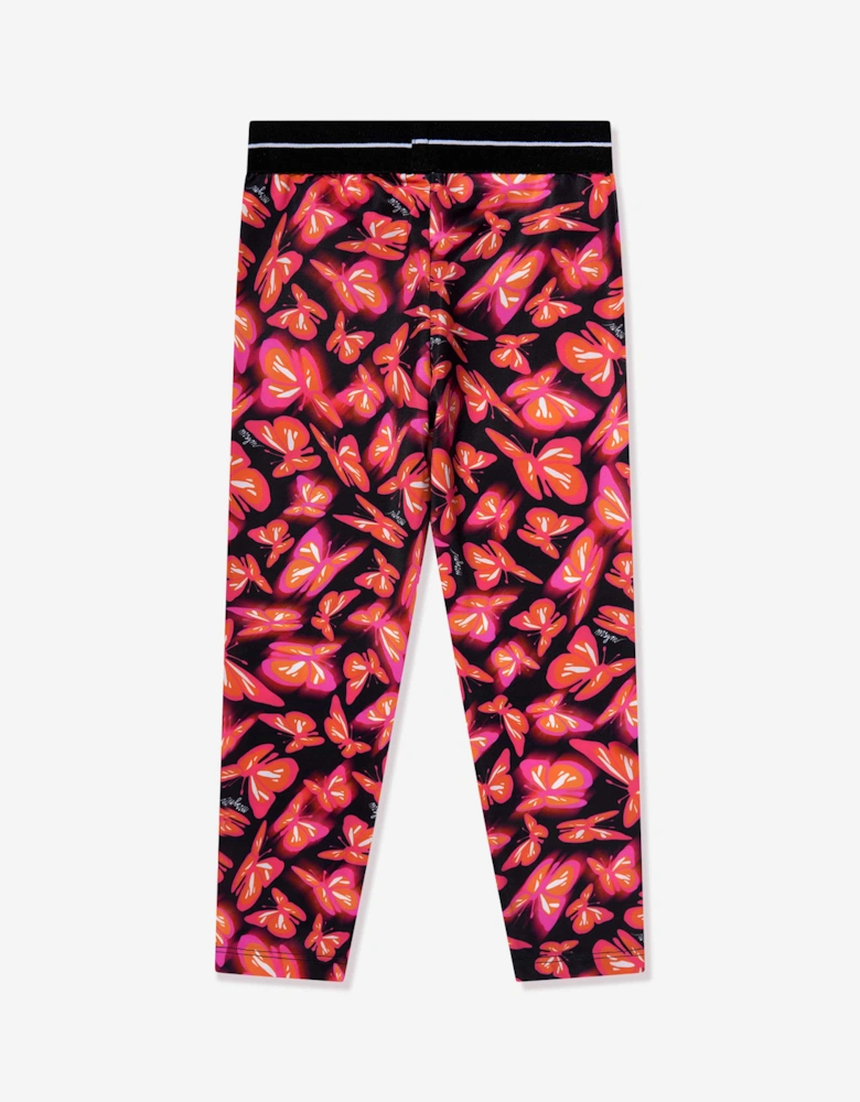 Girls Butterfly Leggings in Pink