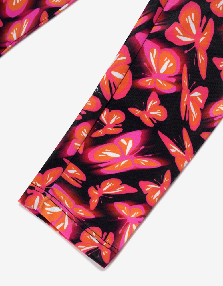 Girls Butterfly Leggings in Pink