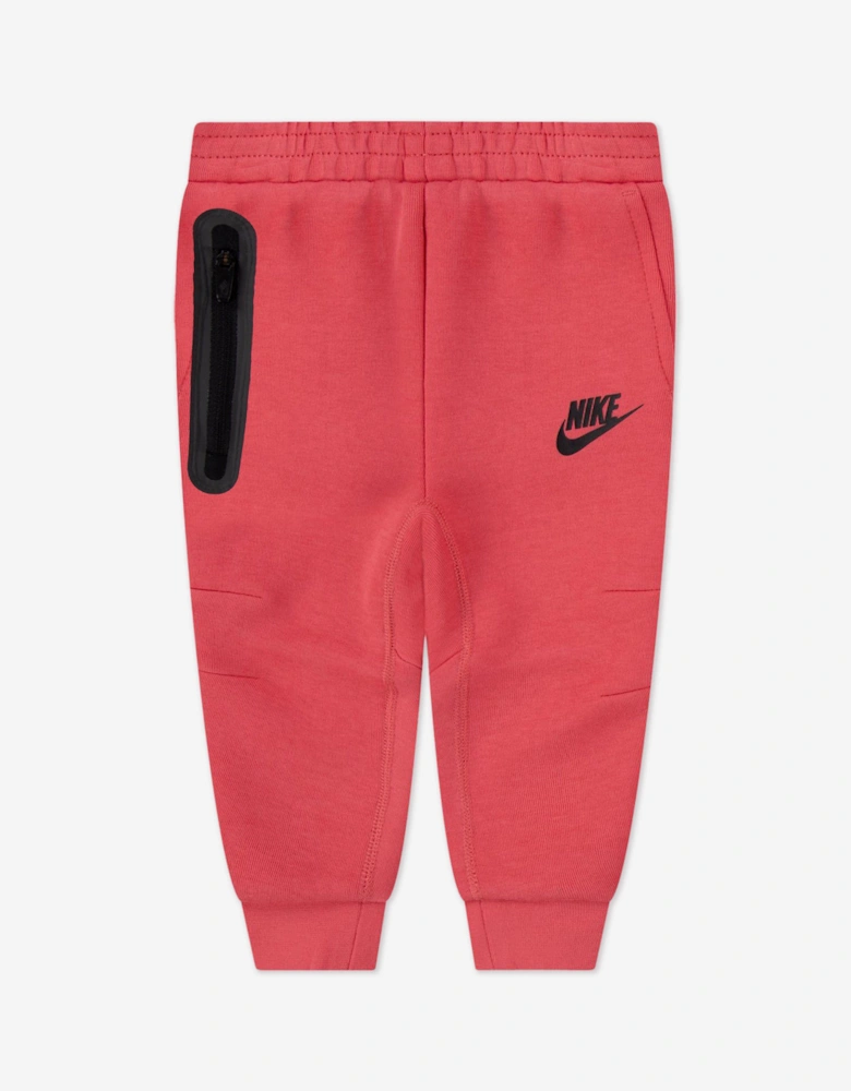 Girls Tech Fleece Hooded Full Zip Tracksuit in Pink