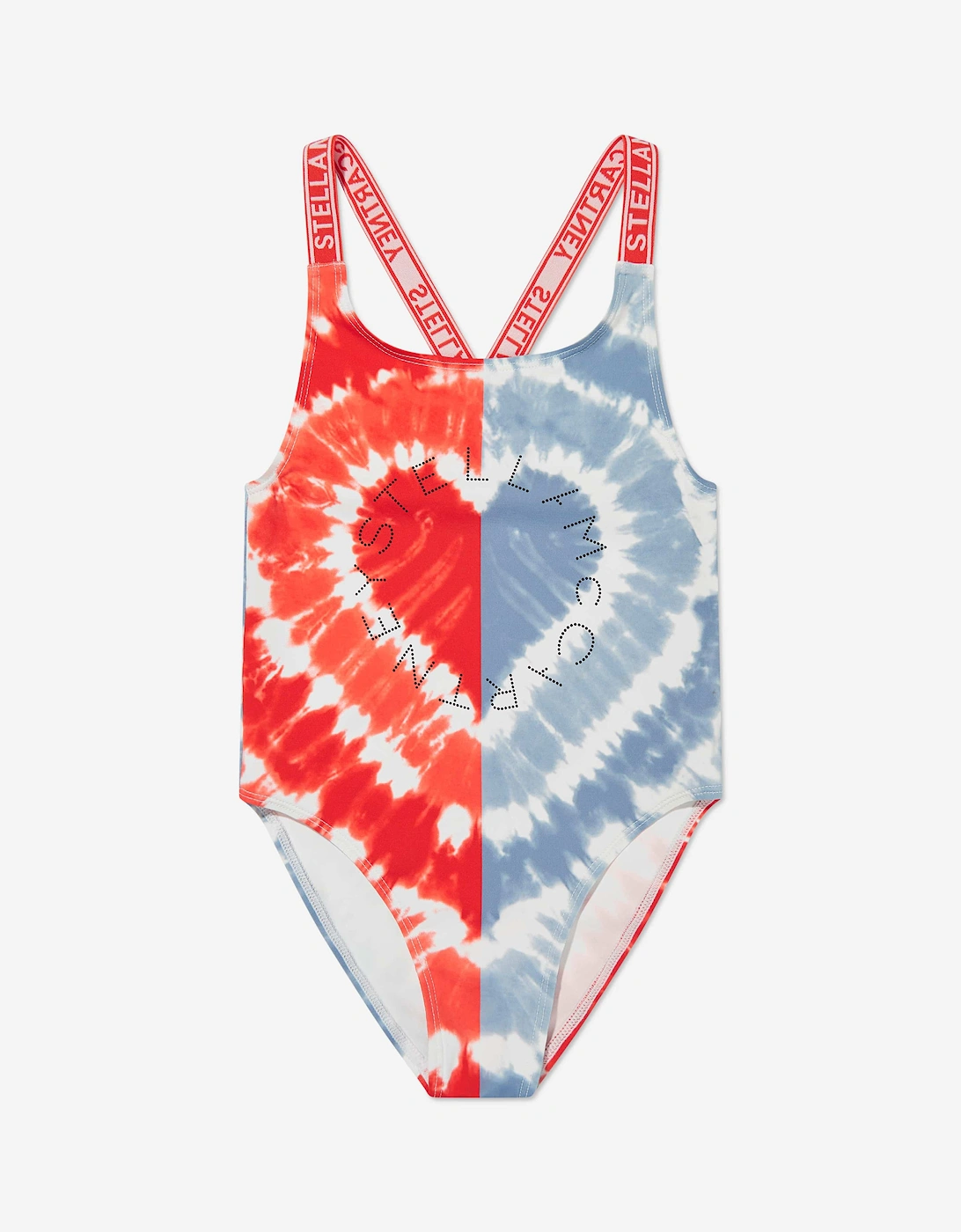 Girls Tie-Dye Heart Swimsuit in Multicolour, 5 of 4