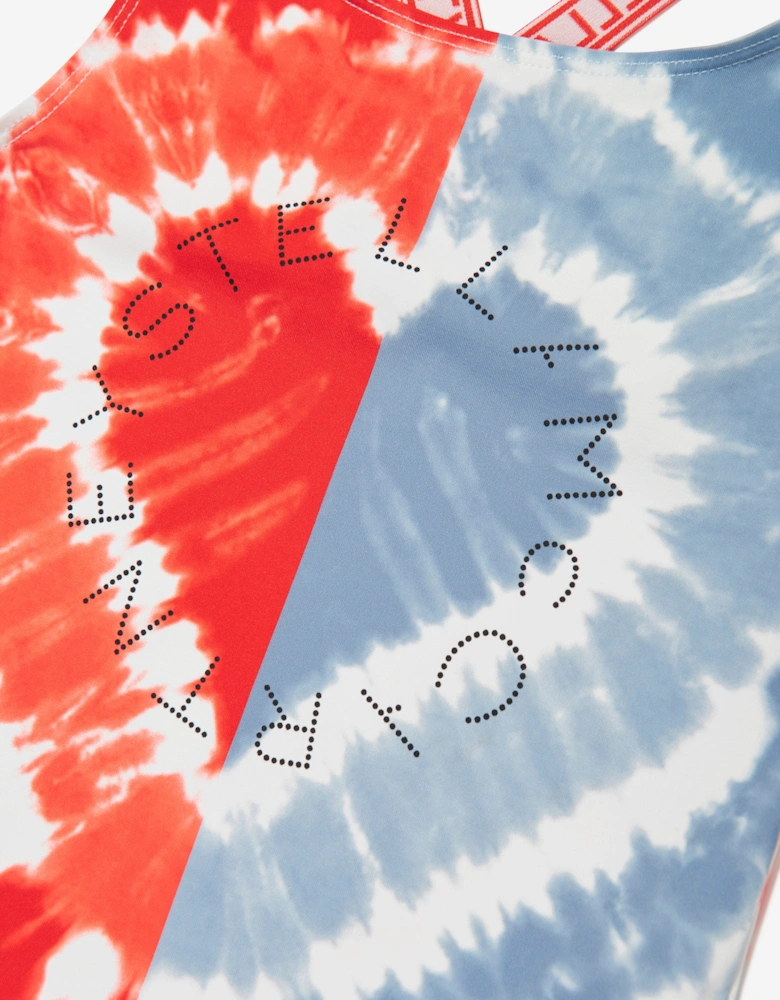 Girls Tie-Dye Heart Swimsuit in Multicolour