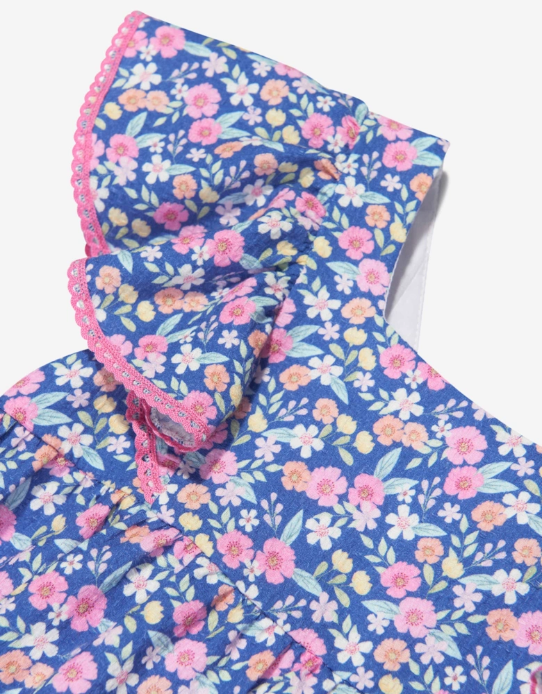 Girls Floral Cotton Dress in Multicolour