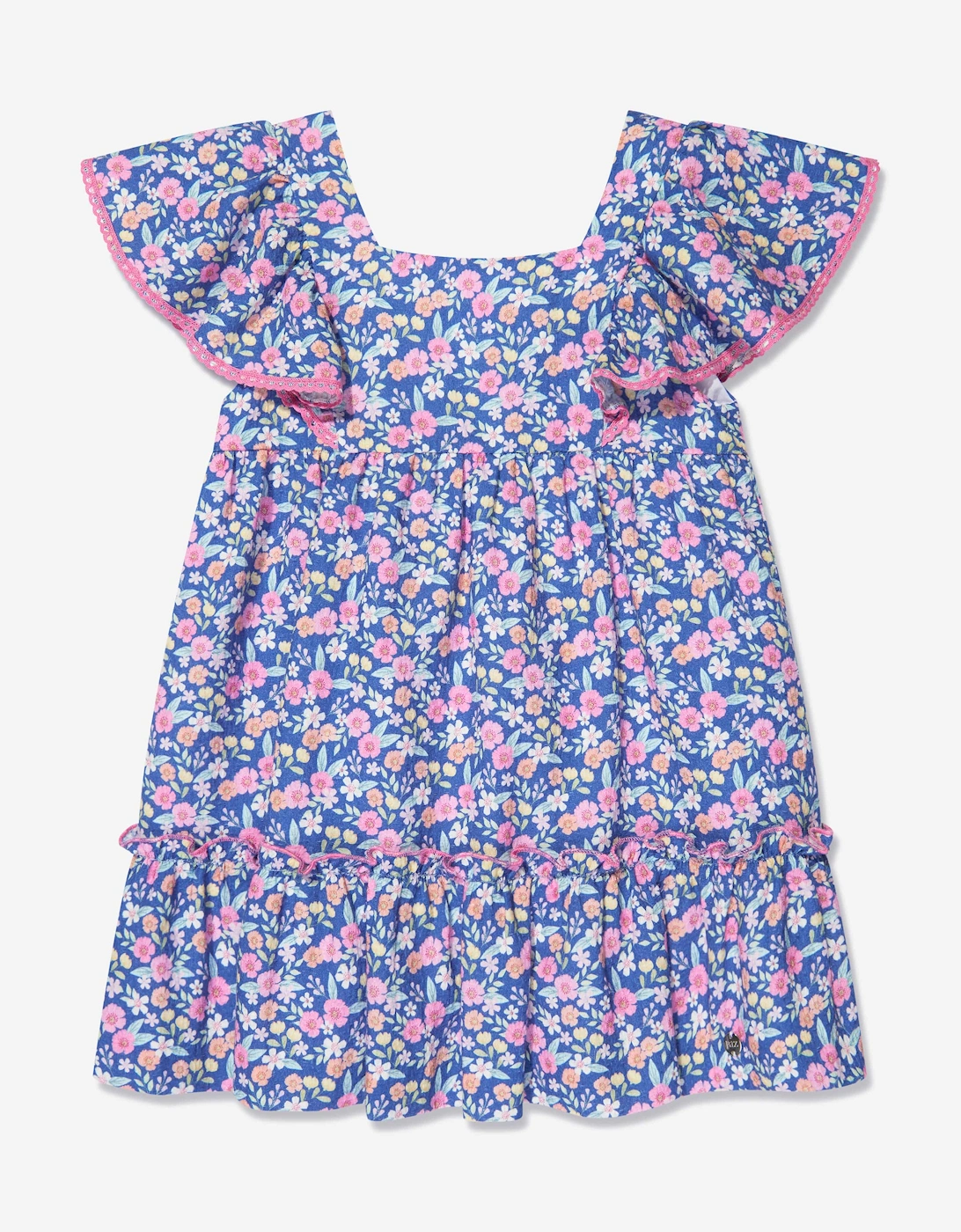 Girls Floral Cotton Dress in Multicolour, 5 of 4