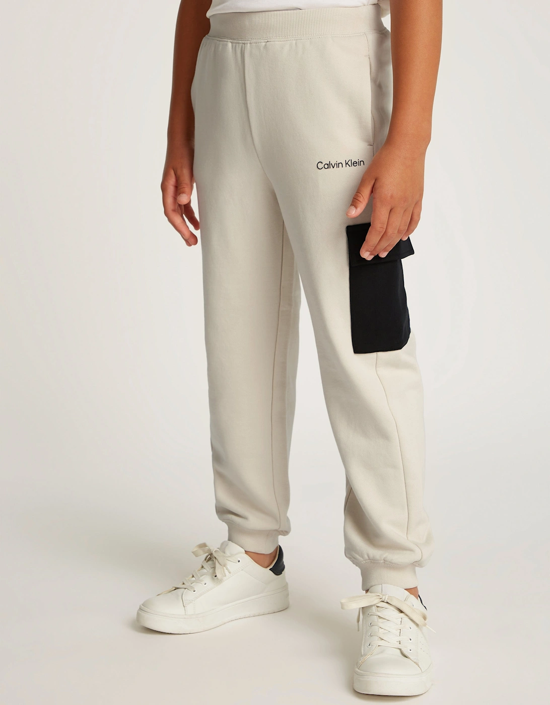 Boys Colourblock Cargo Joggers in Ivory