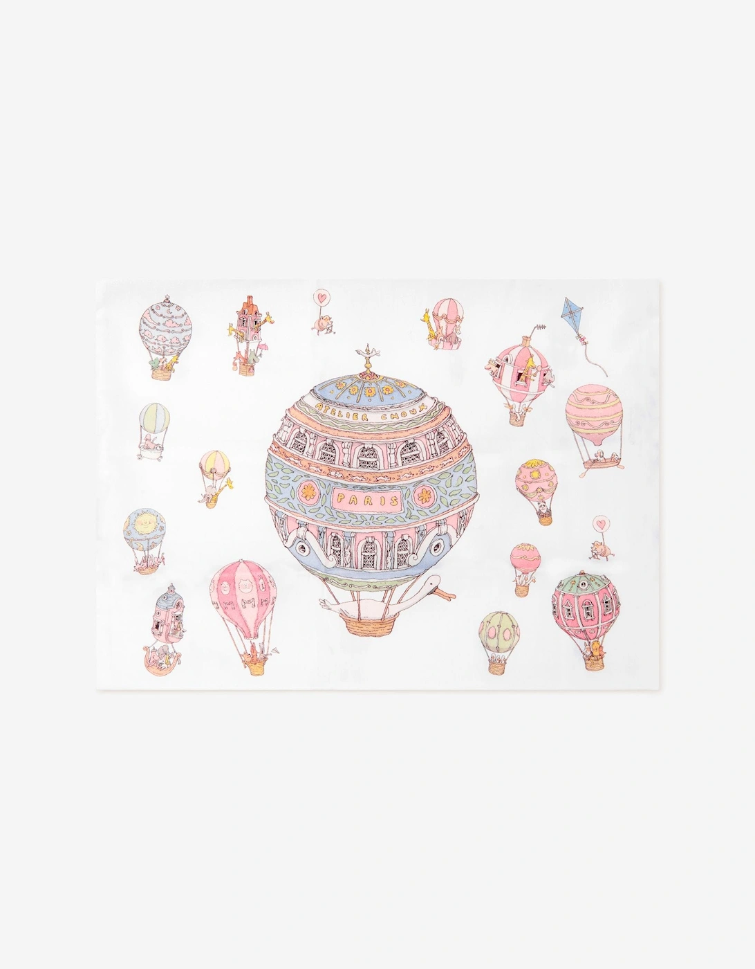 Baby Hot Air Balloons Satin Pillow (40 cm x 30 cm)