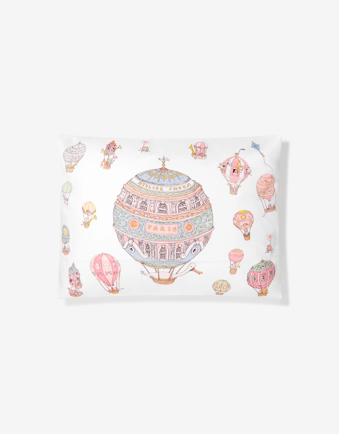 Baby Hot Air Balloons Satin Pillow (40 cm x 30 cm)