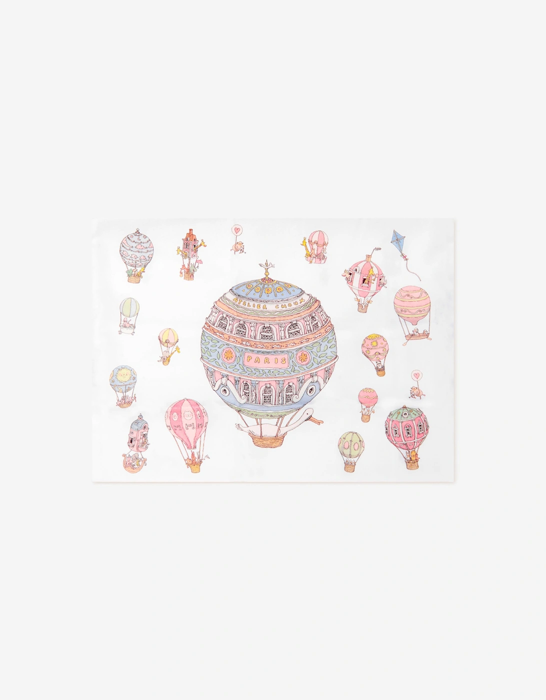 Baby Hot Air Balloons Satin Pillow (40 cm x 30 cm)