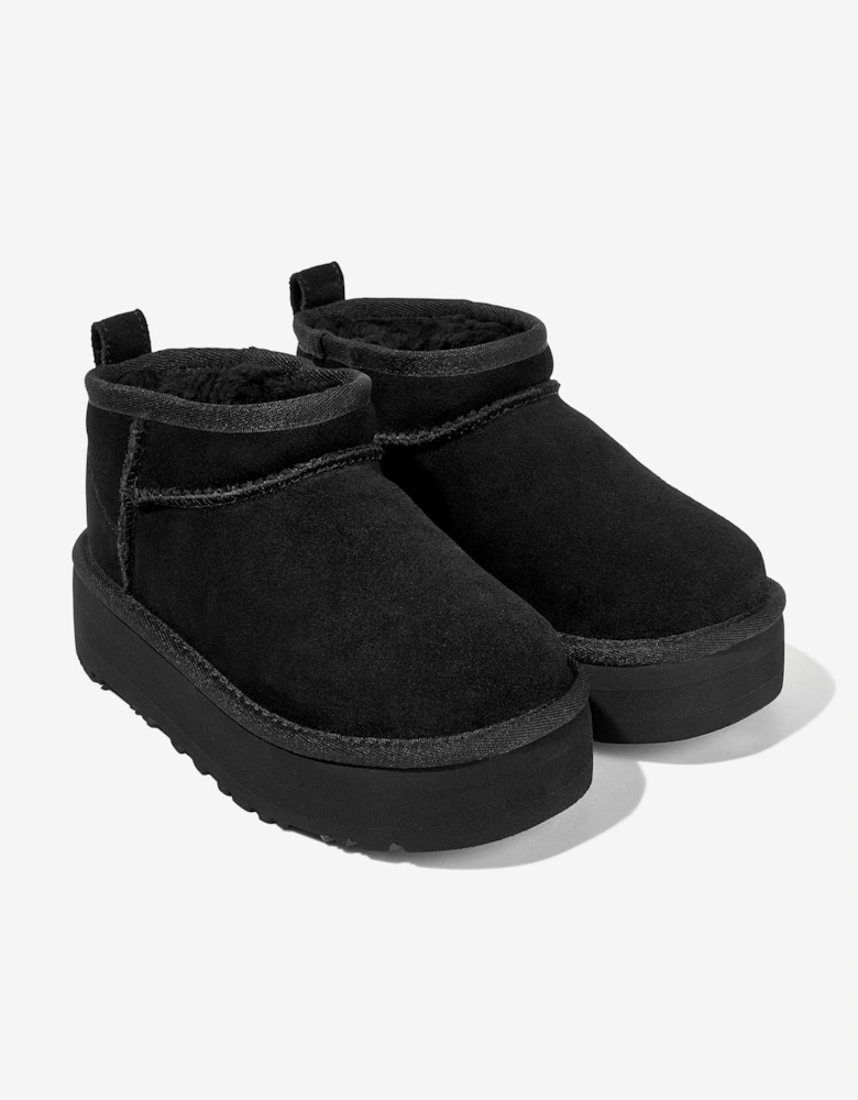 Girls Classic Ultra Mini Platform Boots in Black