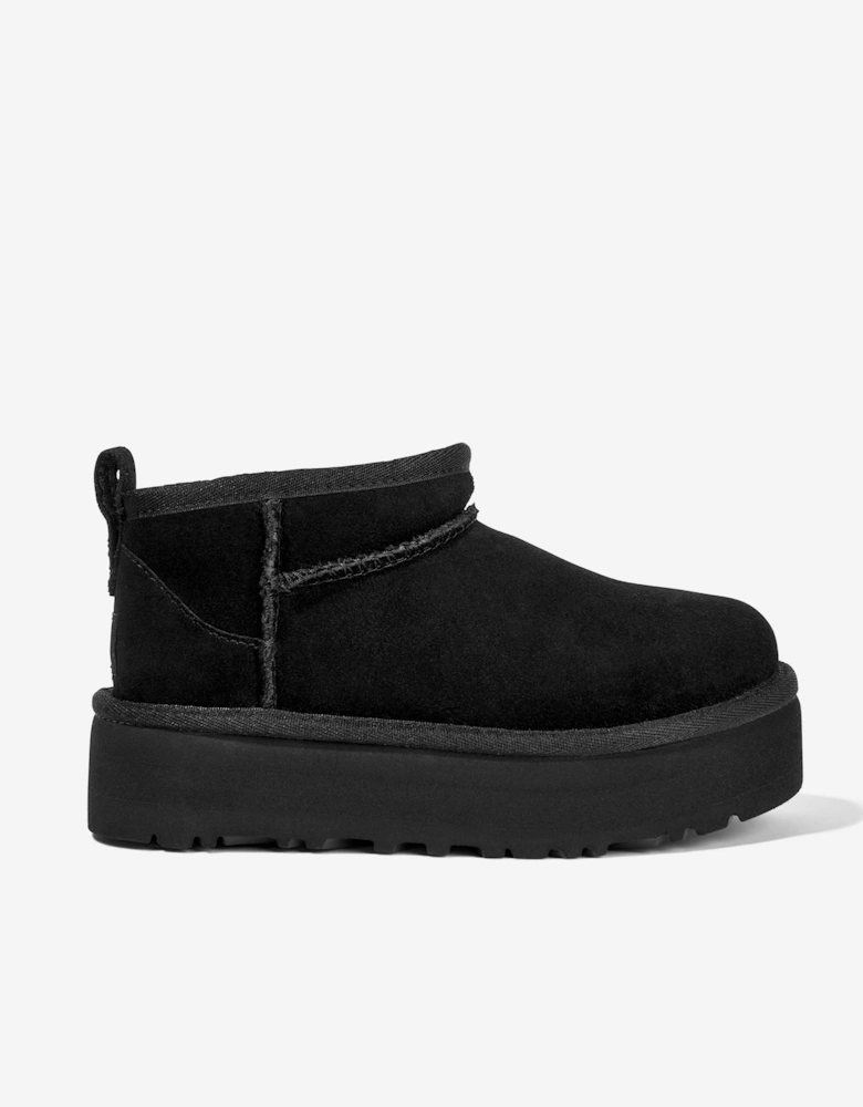 Girls Classic Ultra Mini Platform Boots in Black
