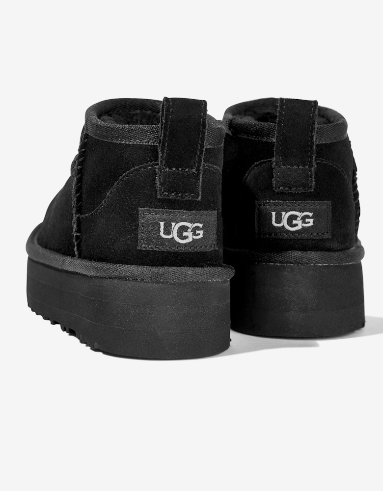 Girls Classic Ultra Mini Platform Boots in Black