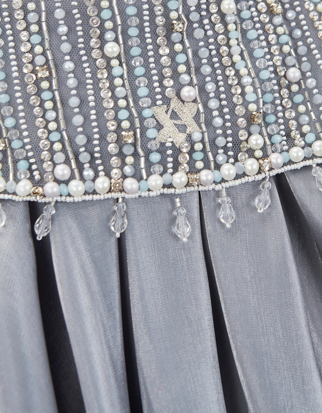 Girls Lumi Icy Occasion Dress in Grey