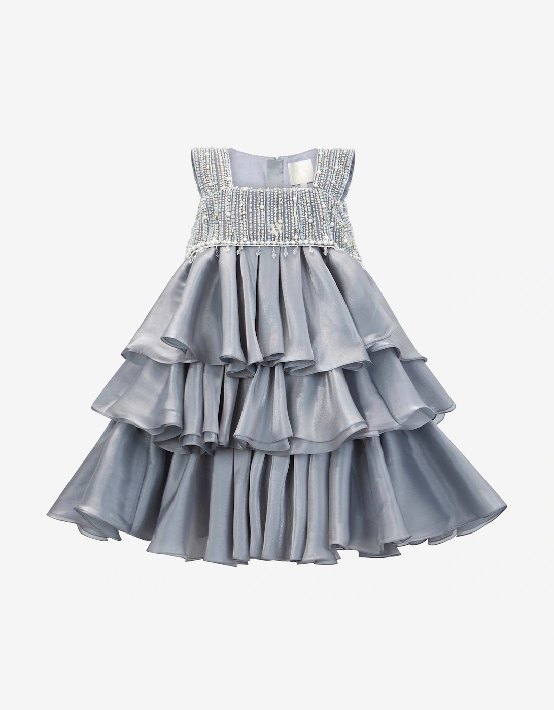 Girls Lumi Icy Occasion Dress in Grey, 6 of 5