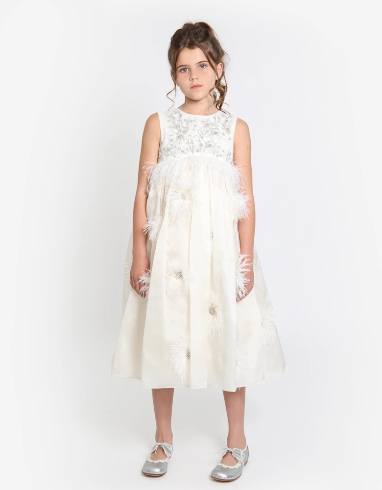 Girls Lilly Occasion Dress in Ivory
