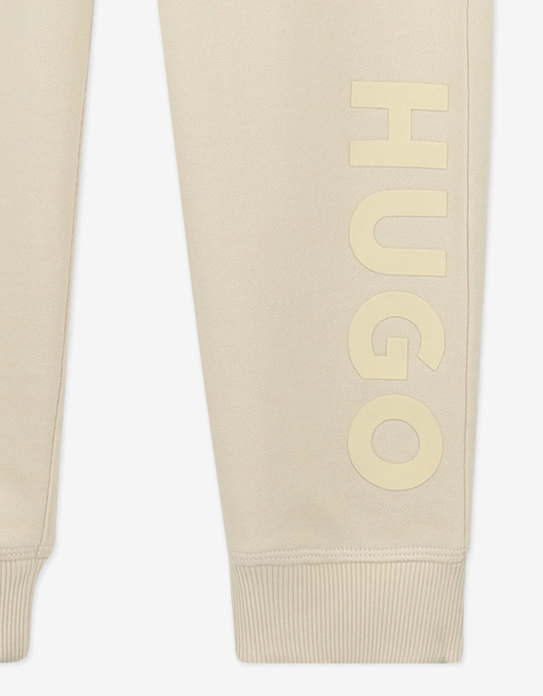 Boys Logo Print Joggers in Beige