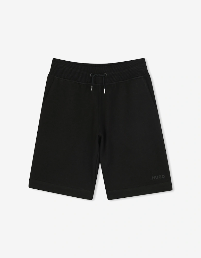 Boys Logo Print Bermuda Shorts in Black