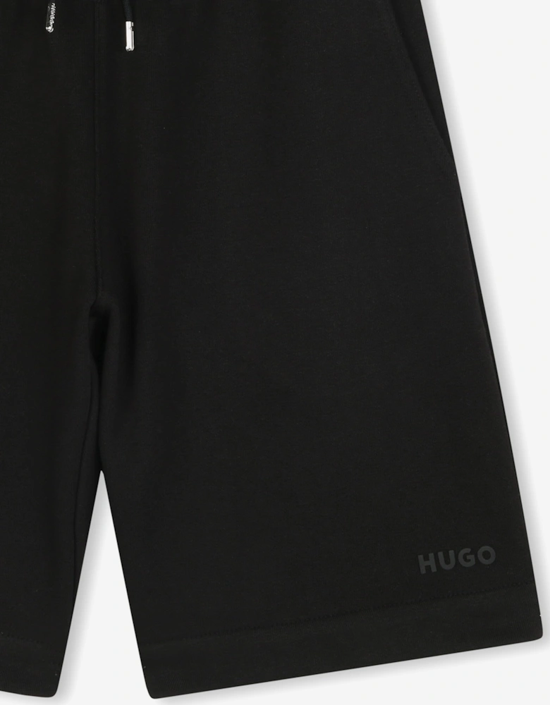 Boys Logo Print Bermuda Shorts in Black