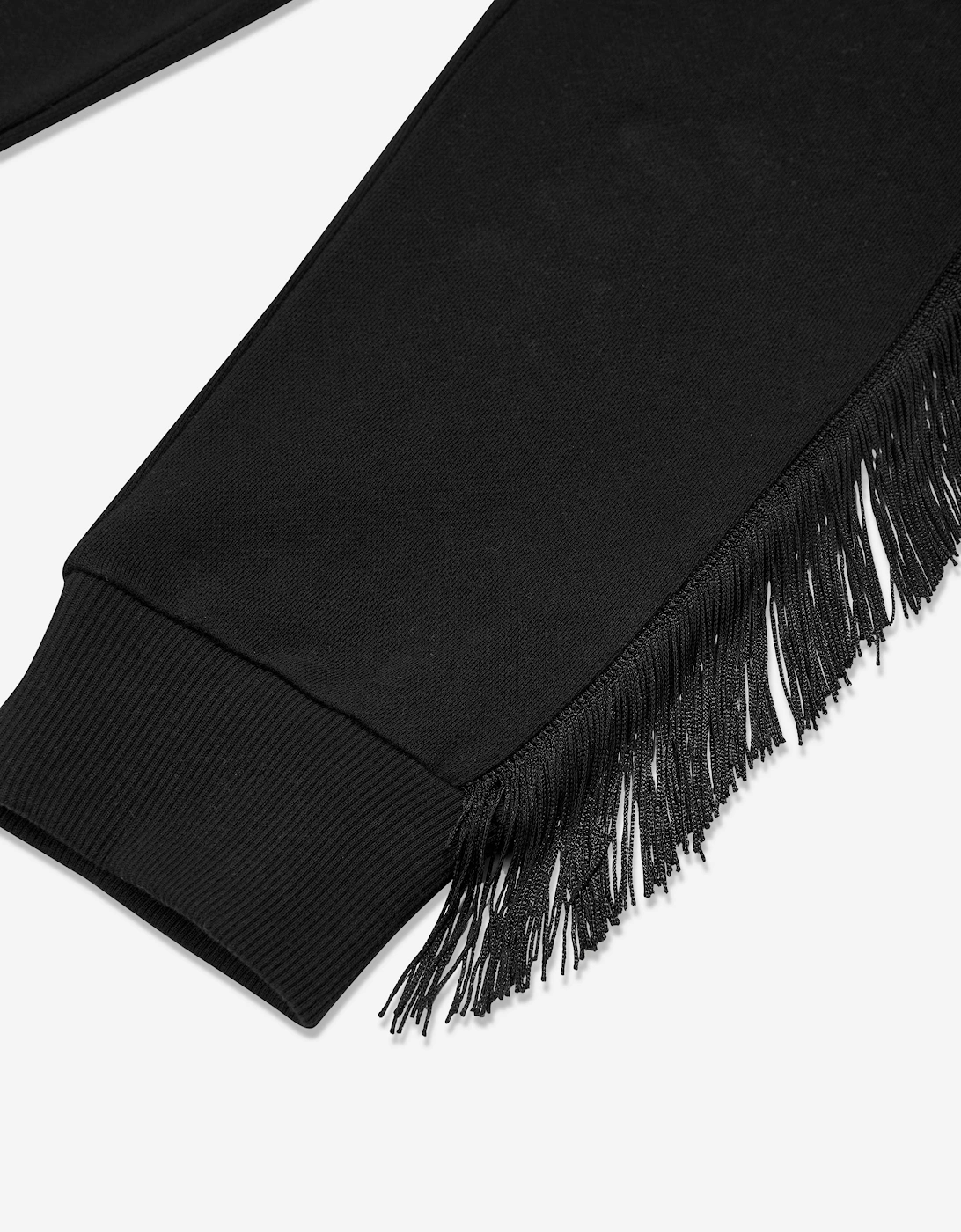 Girls Fringed Logo Joggers in Black