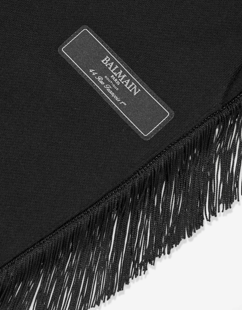 Girls Fringed Logo Joggers in Black