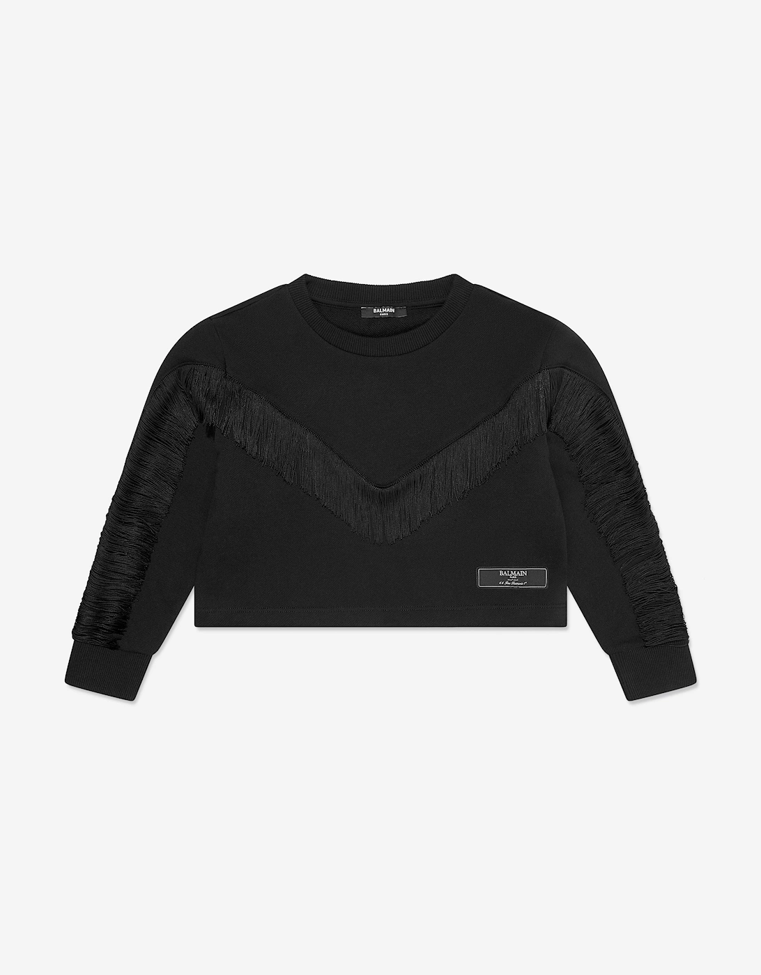 Girls Fringed Sweatshirt in Black, 5 of 4