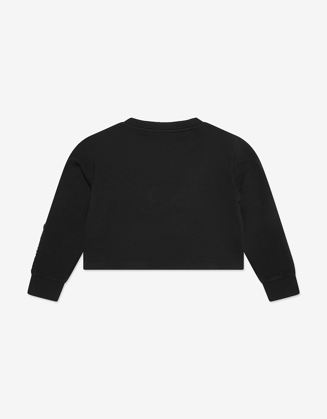 Girls Fringed Sweatshirt in Black