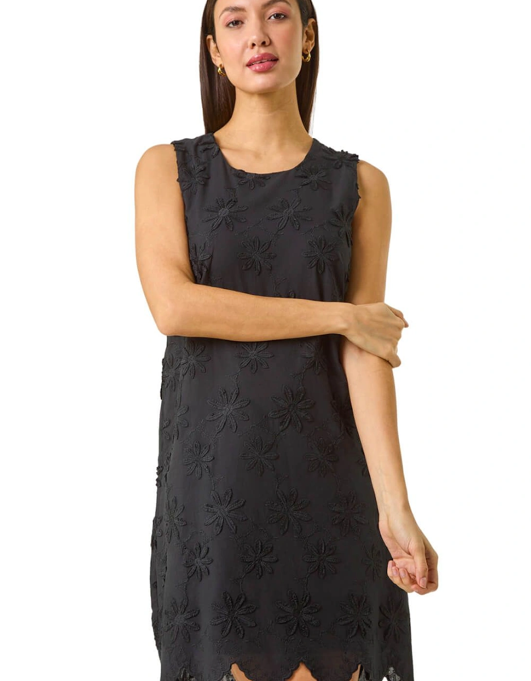 Flower Embroidered Shift Dress, 2 of 1
