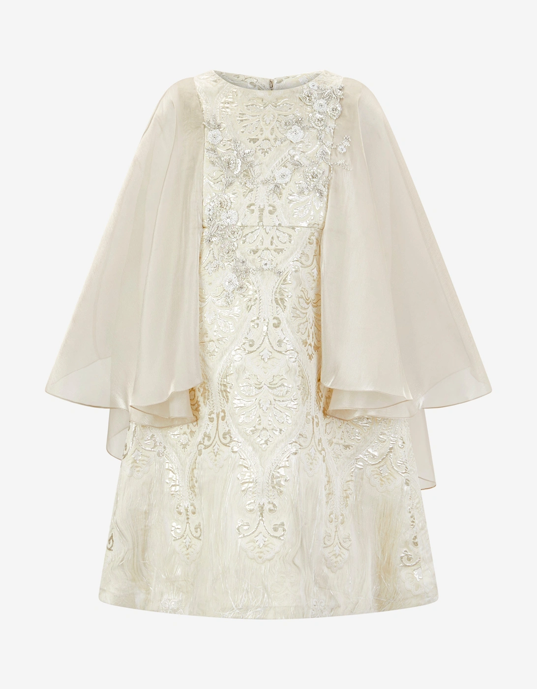 Girls Phoebe Occasion Dress in Gold, 6 of 5