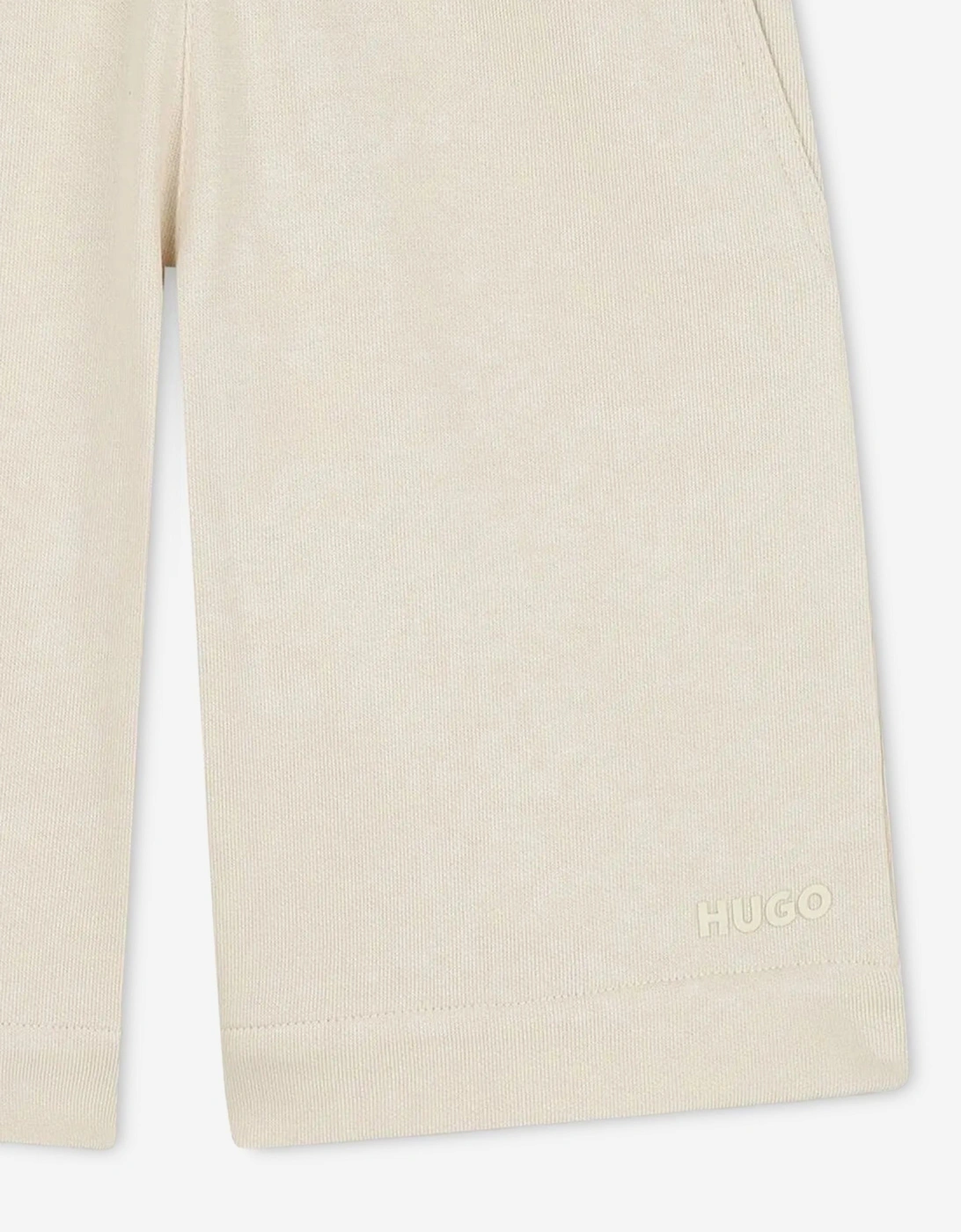 Boys Logo Print Bermuda Shorts in Beige