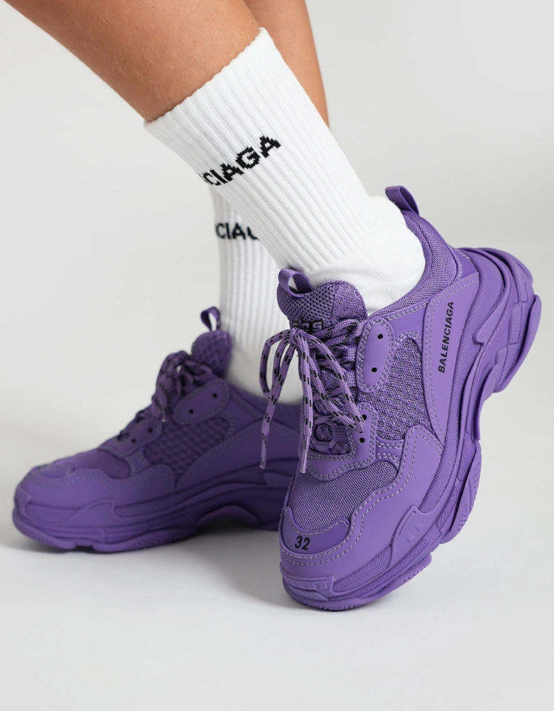 Kids Triple S Trainers in Purple