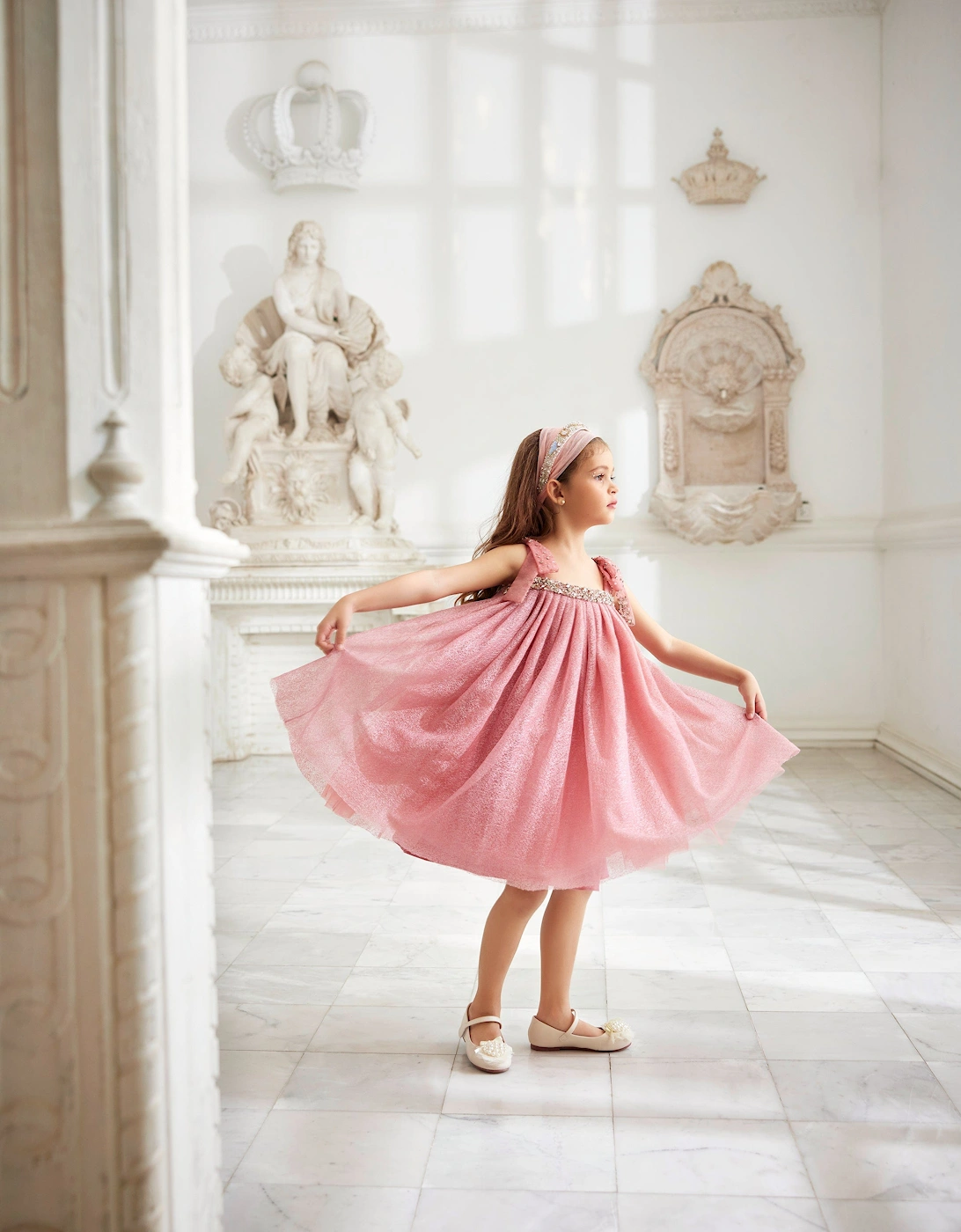 Girls Este Occasion Dress in Pink