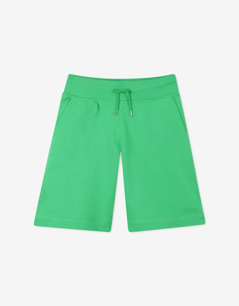 Boys Logo Print Bermuda Shorts in Green