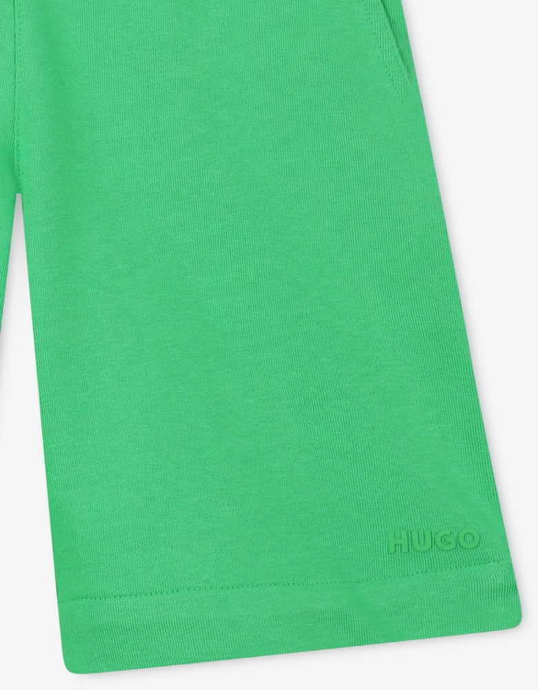 Boys Logo Print Bermuda Shorts in Green