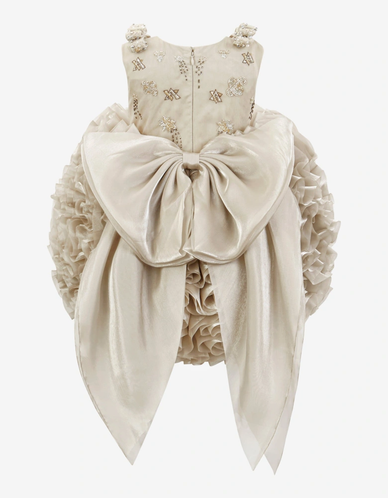 Girls Pomme Occasion Dress in Gold