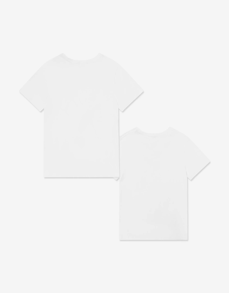 Kids 2 Pack Crew Neck T-Shirt Set in White