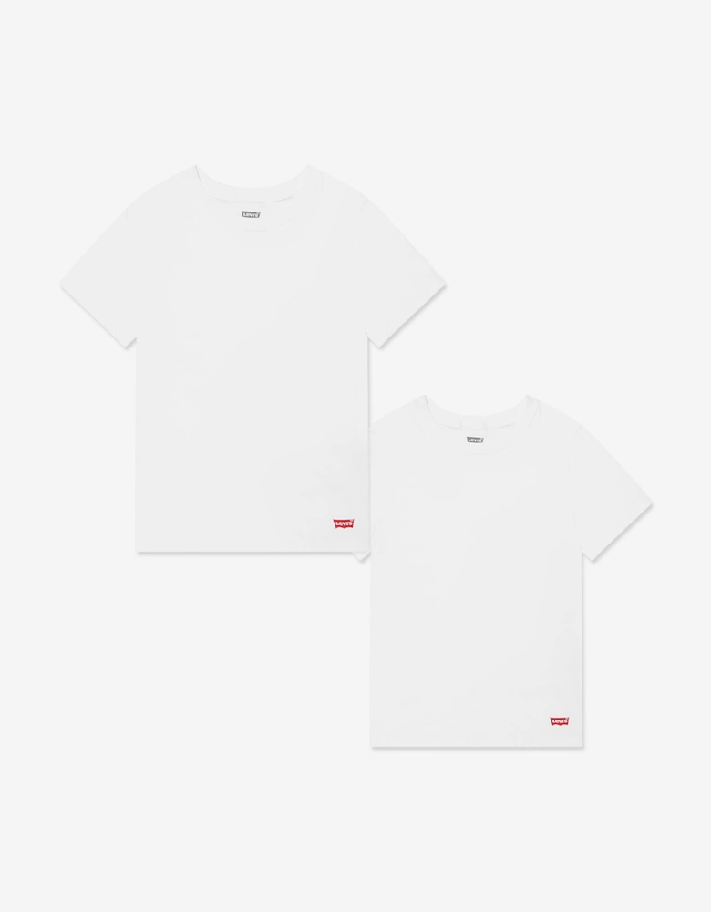 Kids 2 Pack Crew Neck T-Shirt Set in White