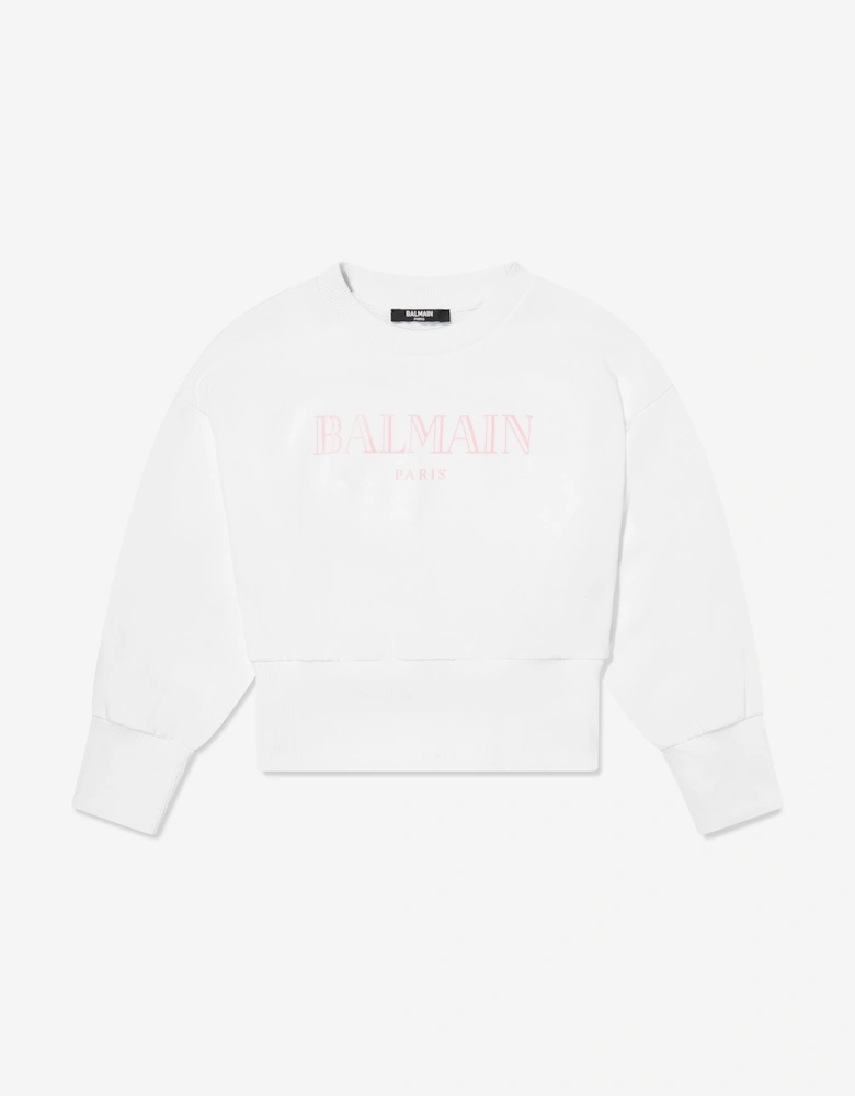 Girls Logo Sweatshirt in White