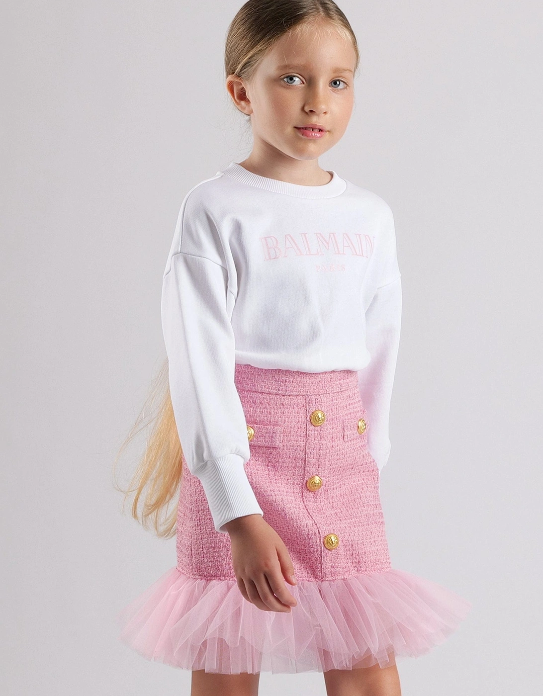 Girls Logo Sweatshirt in White