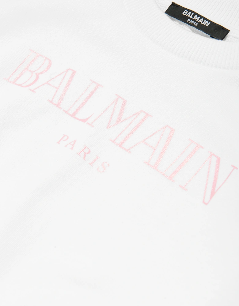 Girls Logo Sweatshirt in White