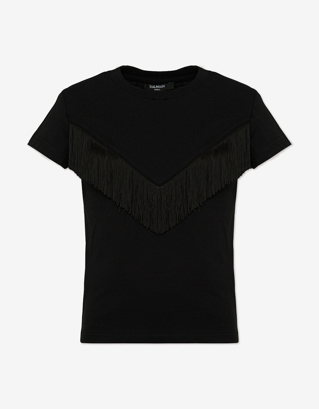 Girls Fringed T-Shirt in Black, 5 of 4